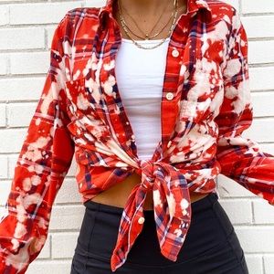 Fall Flannel Custom Bleached